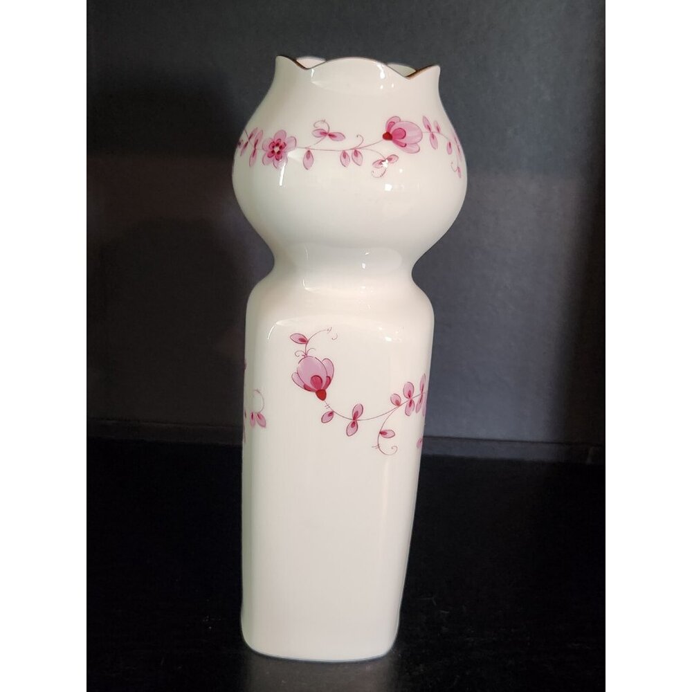 Lichte GDR Porcelain Vase w/ Pink Floral made in (East Germany) 10.5”